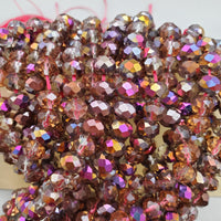 (8mm) Faceted Aura Crystal Bead Strand