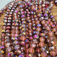 (8mm) Faceted Aura Crystal Bead Strand