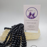 (8mm) Faceted, Black Crystal Bead Strand