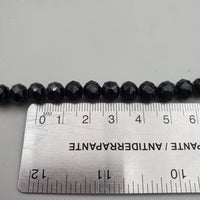 (8mm) Faceted, Black Crystal Bead Strand