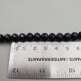 (8mm) Faceted, Black Crystal Bead Strand