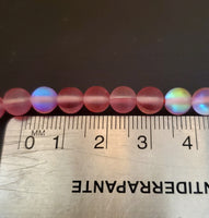 Red Aura Glass (6mm) Round Bead Strand