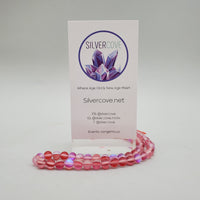 Red Aura Glass (6mm) Round Bead Strand