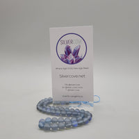 Matte Blue Aura Glass (6mm) Round Bead Strand