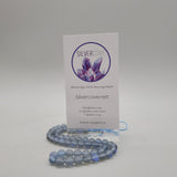 Matte Blue Aura Glass (6mm) Round Bead Strand