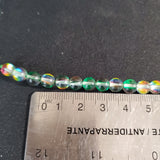 Green Aura Glass (6mm) Round Bead Strand