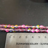 Pink Aura Glass (6mm) Round Bead Strand