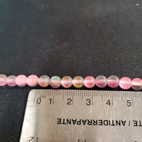 Matte Pink Aura Glass (6mm) Round Bead Strand