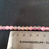 Matte Pink Aura Glass (6mm) Round Bead Strand