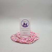 Matte Pink Aura Glass (6mm) Round Bead Strand