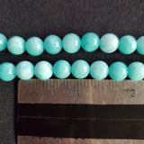 Aqua Blue, Marble Bead (dyed 8mm round)