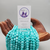 Aqua Blue, Marble Bead (dyed 8mm round)