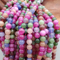 Multicolor Marble Bead (dyed 8mm round)