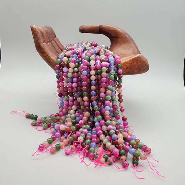 Multicolor Marble Bead (dyed 8mm round)