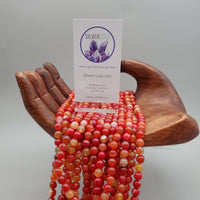 Dyed, Red Agate Bead Strands (8mm Round)