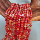 Dyed, Red Agate Bead Strands (8mm Round)