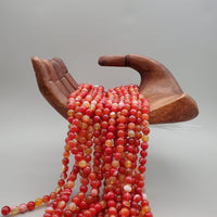 Dyed, Red Agate Bead Strands (8mm Round)