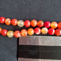 Dyed, Red Agate Bead Strands (8mm Round)