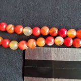 Dyed, Red Agate Bead Strands (8mm Round)