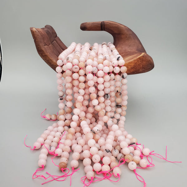 Speckled Pink Marble Bead (dyed 8mm round)