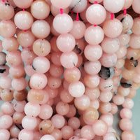 Speckled Pink Marble Bead (dyed 8mm round)