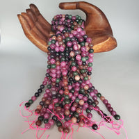 Purple and Green Marble Bead (dyed 8mm round)