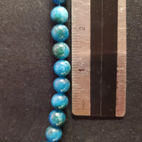 Teal Blue Marble Bead (dyed 10mm round)