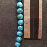Teal Blue Marble Bead (dyed 10mm round)