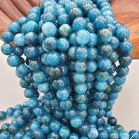 Teal Blue Marble Bead (dyed 10mm round)