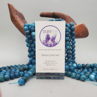 Teal Blue Marble Bead (dyed 10mm round)