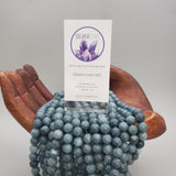 Ink Blue Marble Bead (Dyed 8mm round)