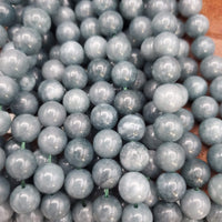 Ink Blue Marble Bead (Dyed 8mm round)