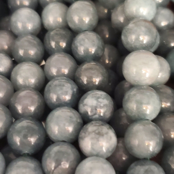 Ink Blue Marble Bead (Dyed 8mm round)