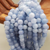 Baby Blue Marble Bead (Dyed 8mm round)