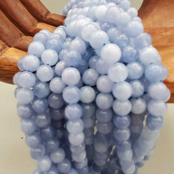 Baby Blue Marble Bead (Dyed 8mm round)