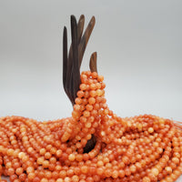 Orange Marble Bead Strand (10mm Dyed Round)