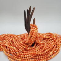 Orange Marble Bead Strand (8mm Dyed Round)