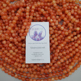 Orange Marble Bead Strand (8mm Dyed Round)