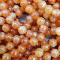 Dyed, Orange Agate Bead Strands (8mm Round)