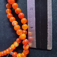 Dyed, Orange Agate Bead Strands (8mm Round)
