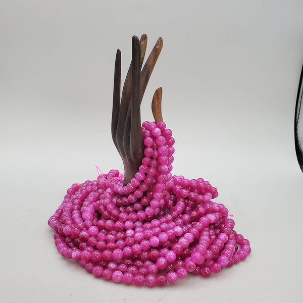 Pink/Purple Marble Bead (Dyed 8mm round)