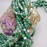 Dyed, Green Agate Bead Strands (8mm Round)