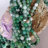 Dyed, Green Agate Bead Strands (8mm Round)