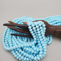 (8mm) Matte, Faceted Crystal Bead Strand