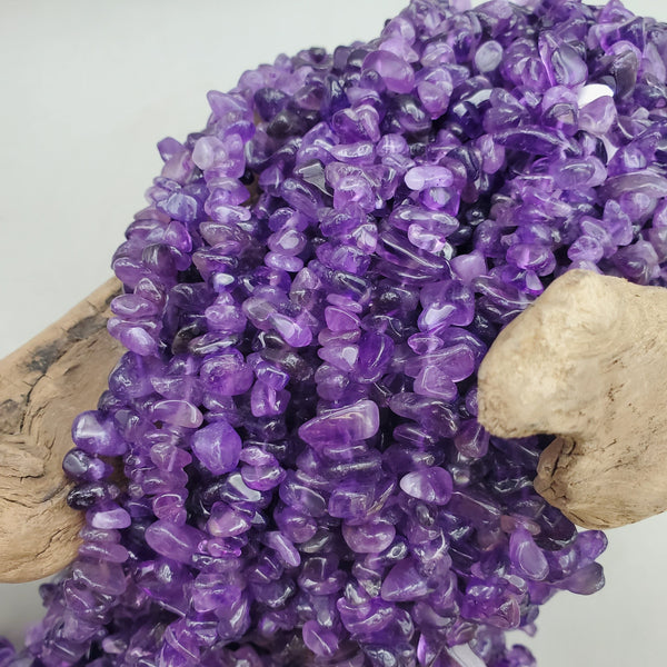 Dark Purple, Amethyst Chip Bead Strand