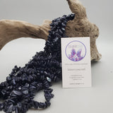 Blue Goldstone Chip Bead, Loop Strand