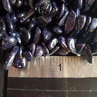 Blue Goldstone Chip Bead, Loop Strand