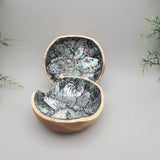 Decorative Abalone Shell and Wood Bowl