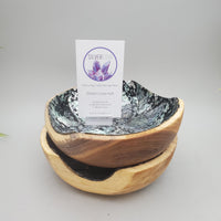 Decorative Abalone Shell and Wood Bowl