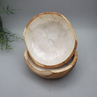 Decorative Abalone Shell and Wood Bowl